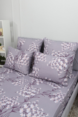 Наволочка поплин Виола серый